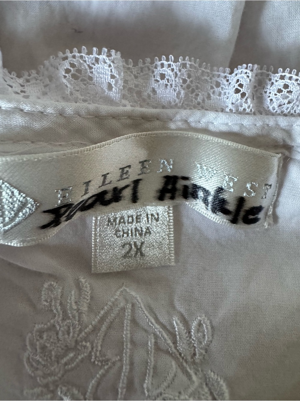 Eileen West Moonlight Sonata 2X Pale Lilac Cotton Lace Ruffle Nightgown - Picture 14 of 16